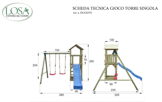 disegno e ingombri torre singola 